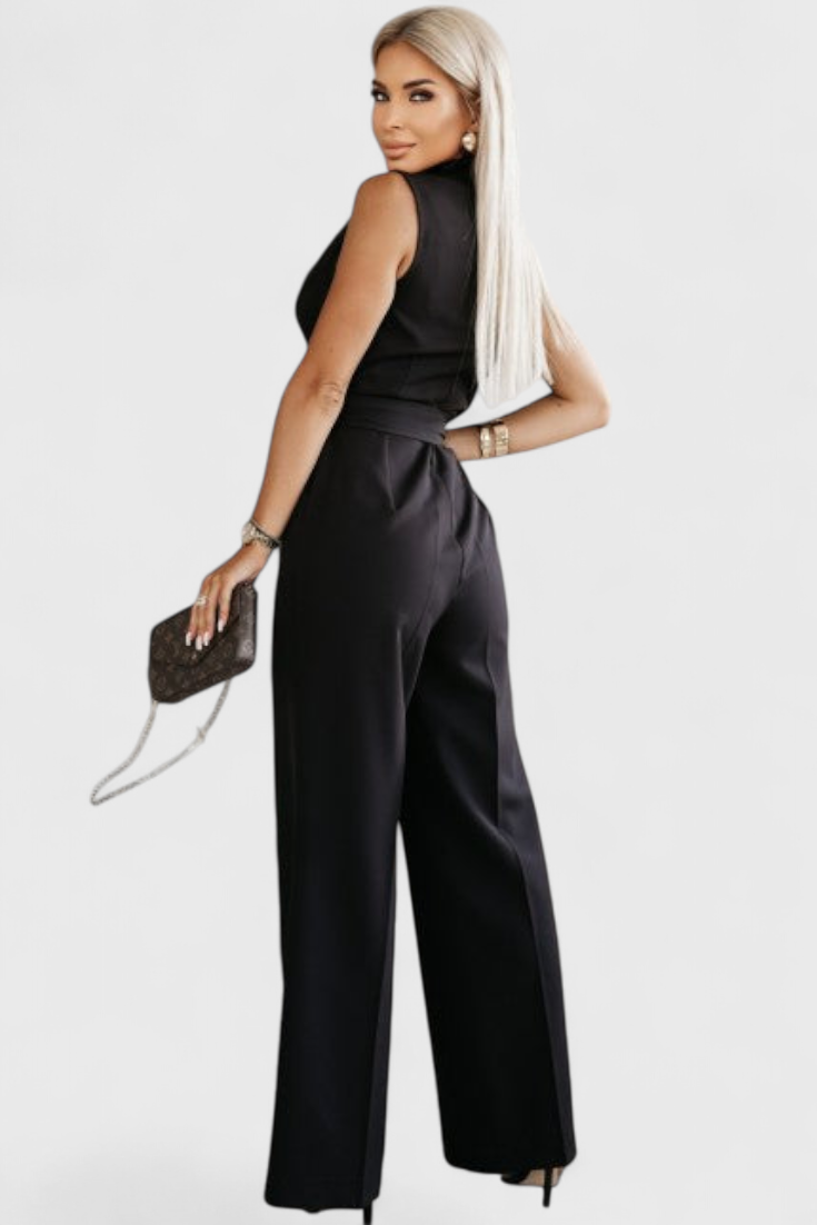 Montserrat | Mono Elegante sin Mangas con Lazo y Caída Fluida