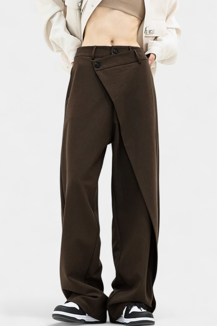 Oaklyn | Pantalones Rectos con Drapado Moderno