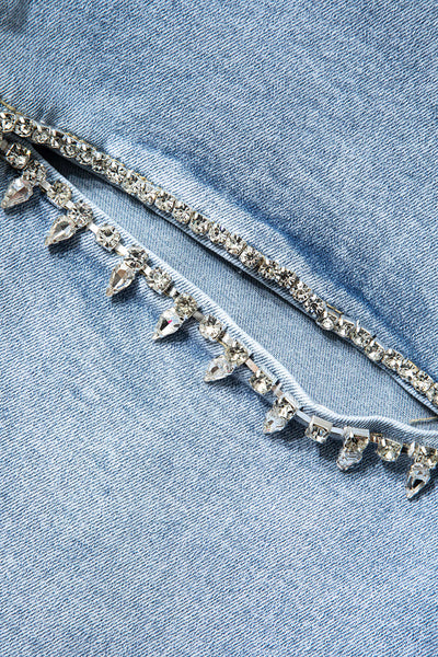 Evian | Jeans Ripped Straight-Leg con Rhinestones