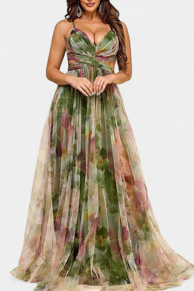 Ingrid | Vestido Maxi Floral con Escote en V
