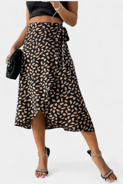 Camila | Falda Envolvente Boho con Estampado Asimétrico