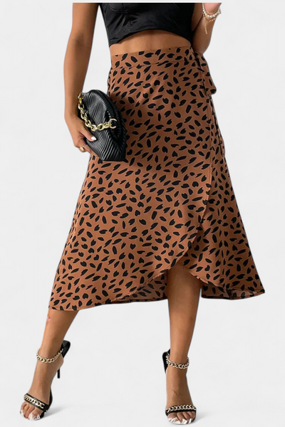 Camila | Falda Envolvente Boho con Estampado Asimétrico