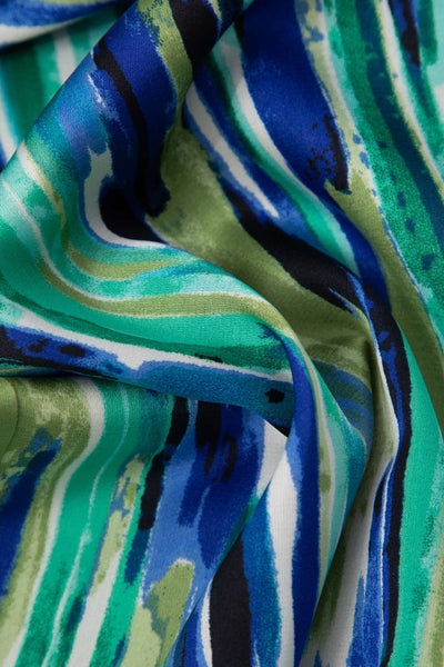 Inna | Pantalones Rectos de Cintura Alta con Estampado de Mármol