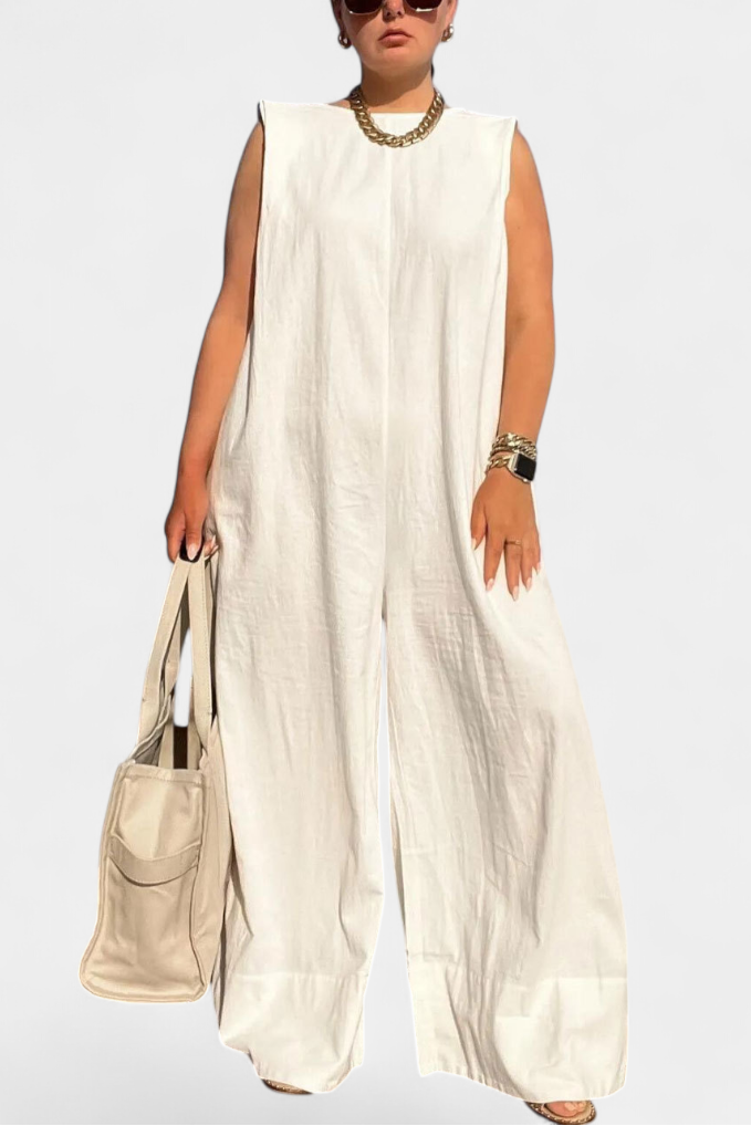 Airla | Mono Oversize sin Mangas de Pierna Ancha