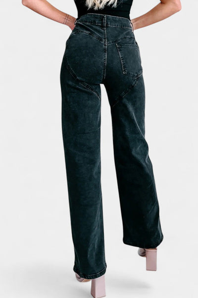 Evian | Jeans Ripped Straight-Leg con Rhinestones