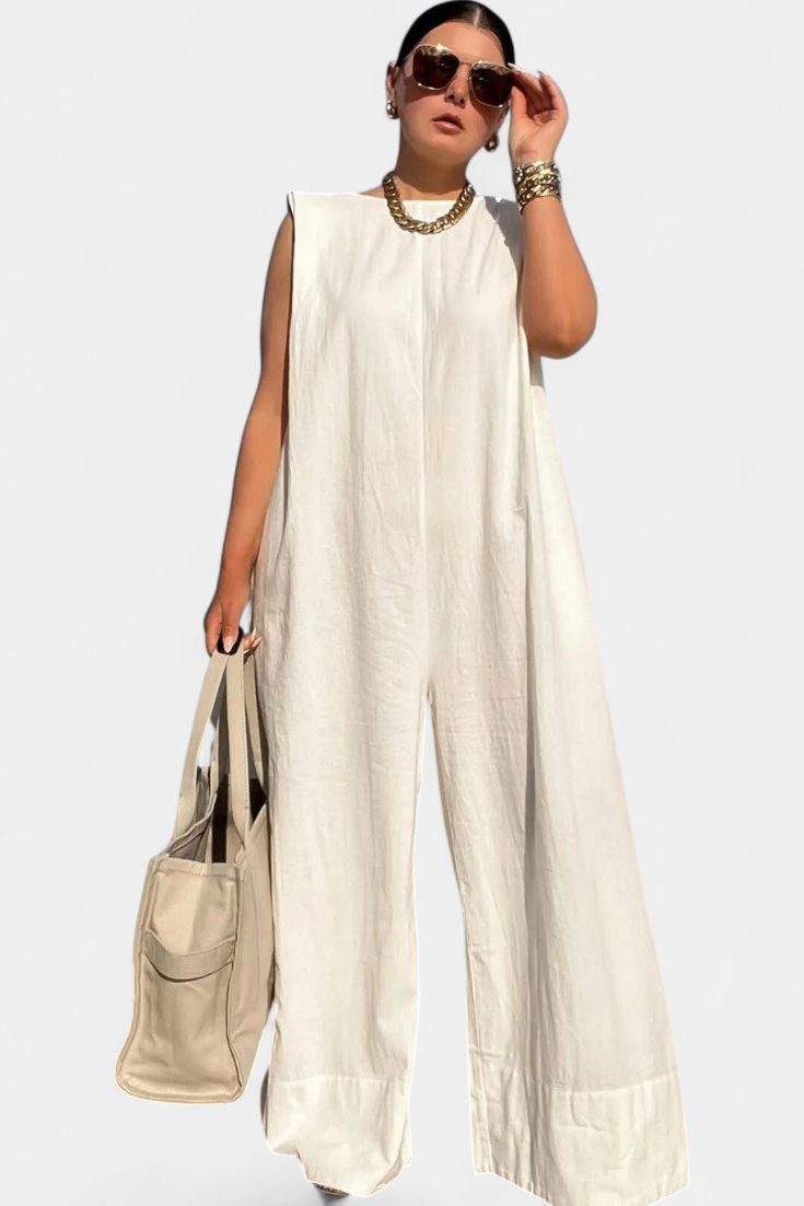 Airla | Mono Oversize sin Mangas de Pierna Ancha