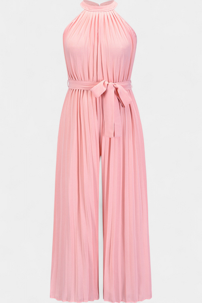 Patrizia | Mono Palazzo Plisado con Cuello Halter