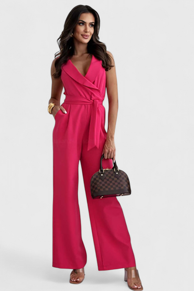 Montserrat | Mono Elegante sin Mangas con Lazo y Caída Fluida