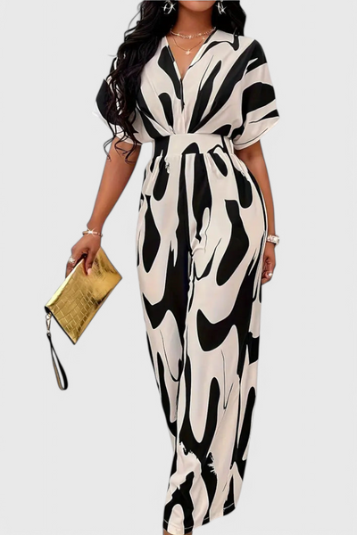 Zahara | Mono Abstracto con Cintura Ajustada