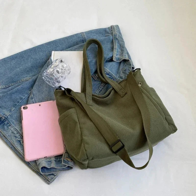 BOLSO TOTE ACANALADO ALMA CON DETALLE DE CUERDA