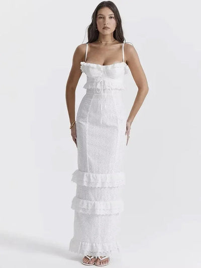 SELENE | VESTIDO LARGO SUEÑO BORDADO LACE