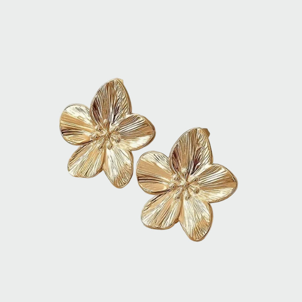PENDIENTES FLORALES CON BAÑO DE ORO