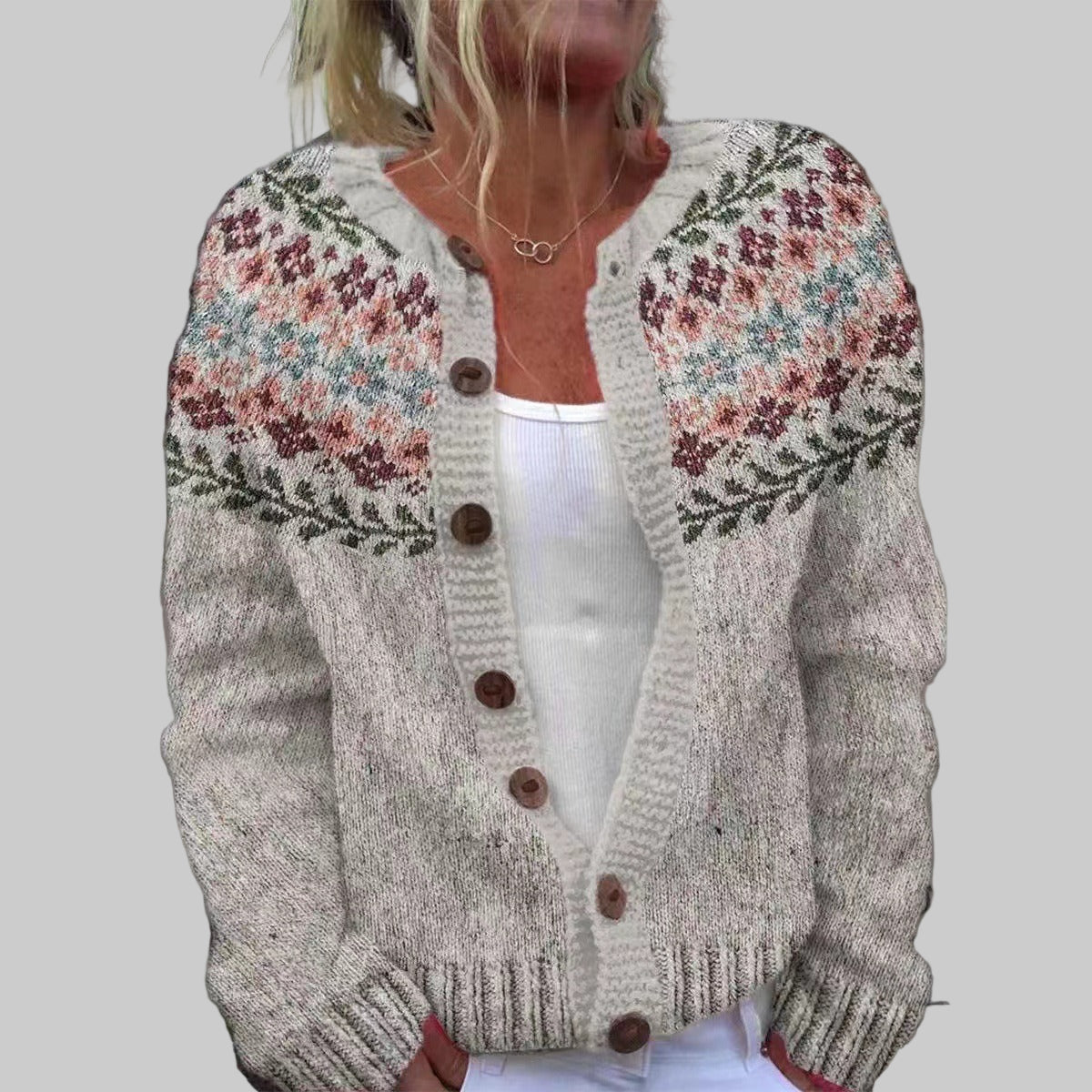 Madelyne | Chaqueta de punto vintage islandesa