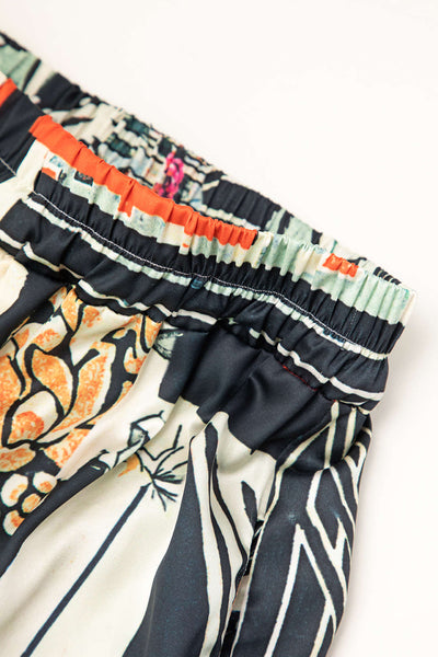 Arce | Pantalones Rectos de Cintura Alta con Estampado Floral