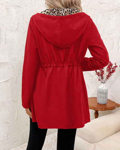 Elena | Chaqueta reversible con estampado de leopardo