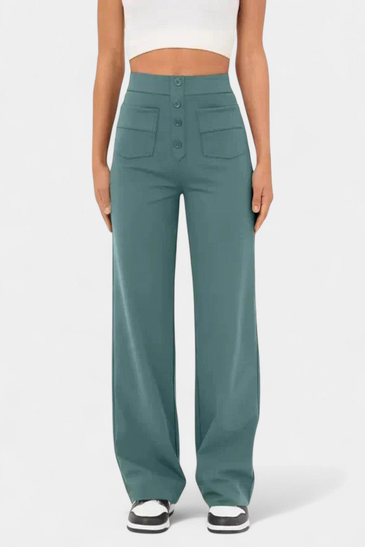 Nova | Pantalones Rectos de Cintura Alta y Elasticidad