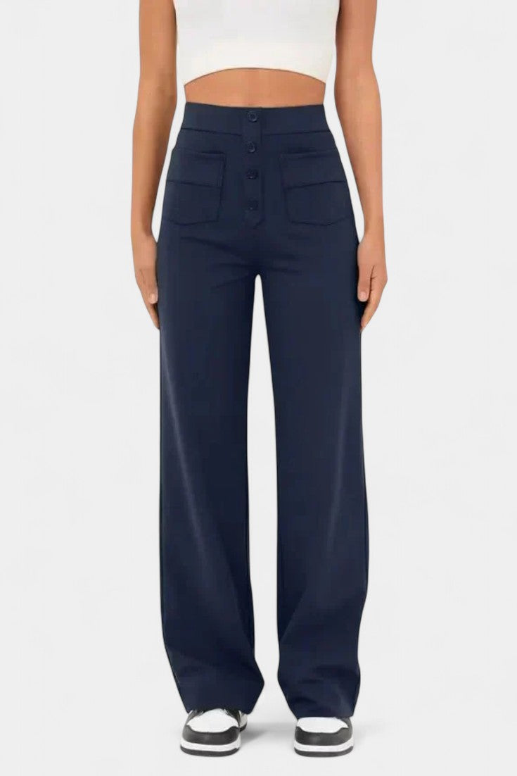 Nova | Pantalones Rectos de Cintura Alta y Elasticidad