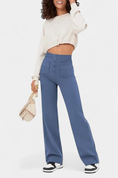 Nova | Pantalones Rectos de Cintura Alta y Elasticidad