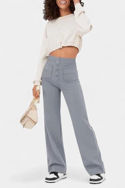 Nova | Pantalones Rectos de Cintura Alta y Elasticidad