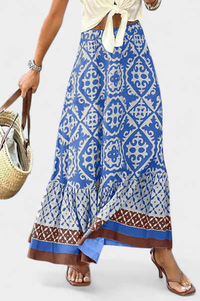 Ethel | Falda Maxi Estampada con Volante