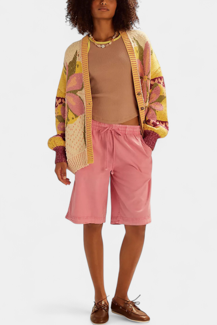 Casey | Cárdigan de Punto con Patrón Floral y Ajuste Suelto