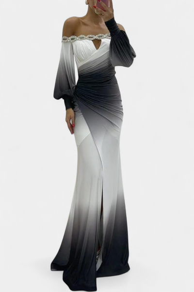 Julitta | Vestido Maxi Ombre con Hombros Descubiertos