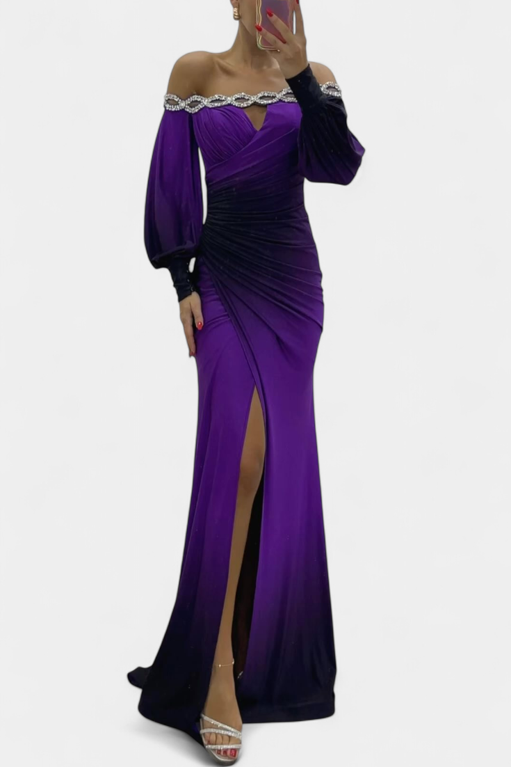 Julitta | Vestido Maxi Ombre con Hombros Descubiertos