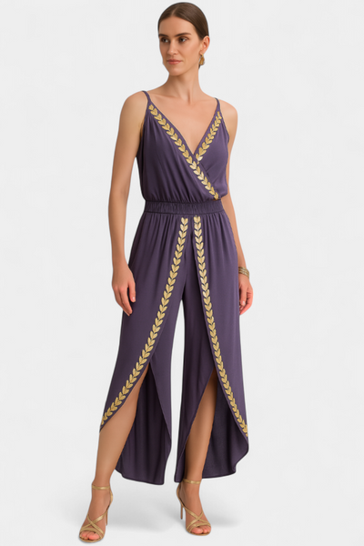 Donatila | Mono Único con Detalles Dorados y Pierna Abierta