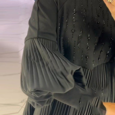 Luna™ | Elegante Vestido Plisado con Mangas Abullonadas